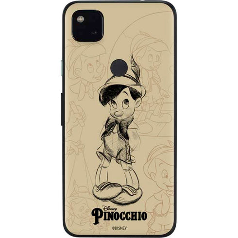 Disney Pinocchio Sketches Portrait Google Pixel 4a Skin